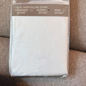 Hannah Satin Pillow Cover - Elegant White